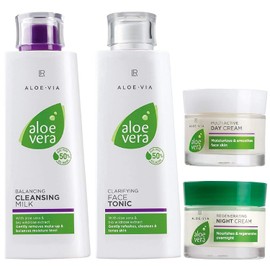 LR Aloe Aloe Vera Face Care Set (Cleansing Milk Facial Cleanser, Day & Night Cream)