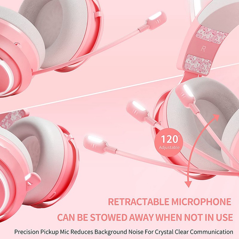 Cat Ear Gaming Headset RGB Light Bluetooth Wireless Headphones with