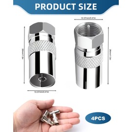 kcrnw 4PCS TV Aerial Connector F male To TV Female Adapter TV Aerial Adapter 9.5TV Female to F Type Connector Compatible With Router, Modem, Satellite Receiver, Audio/Video Equipment