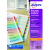 Avery 02004501 200 GSM A4 Pre-Printed Dividers, Multicoloured Tabs 1-31