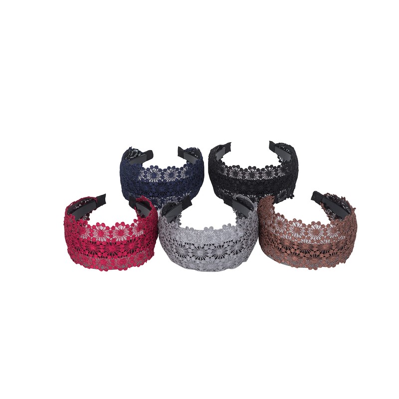 Diademas elásticas de encaje de 2.5 pulgadas de ancho con