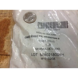 allfast military solid aluminum rivets 1 pound MS20470A6-9 M939 6x6 aircraft 0.191 x 1/4