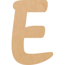4 Inch Tall Wooden Letter E Unfinished Craft, Wood Alphabet for Nursery Room Decor, Muthike MDF Cutout