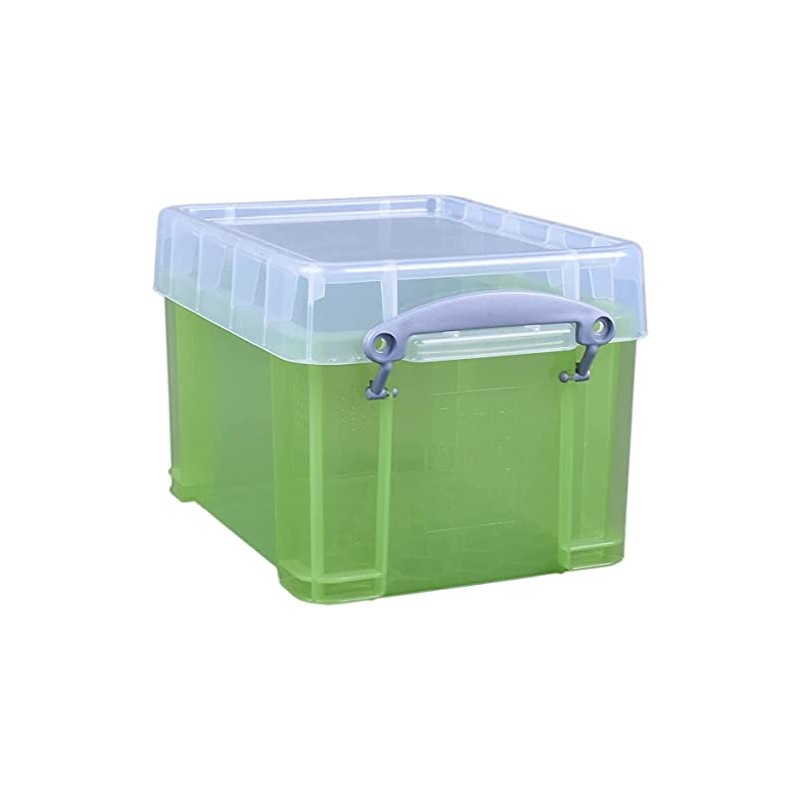 Really Useful Plastic Storage Box 3 Litre Transparent Green