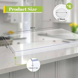Wesiti Large Acrylic Cutting Board with Lip Non Slip 40 x 20 Inch Clear Cutting Board Acrylic Countertop Protector Cover for Kitchen Utensils, Housewarming Gifts