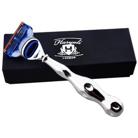 Haryali London 5 Edge Shaving Razor Specially Designed Hollow Handle in German Stainless Steel Perfect Safety Razor For Men