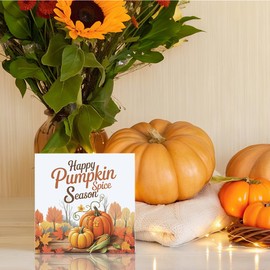 Rustic Tis' the Season Pumpkin Wood Box Sign, Farmhouse Retro Fall Artwork Decor, Autumn Harvest Thanksgiving Wooden Desk Block Signs Home Shelf Office Decoration 5 x 5 Inches