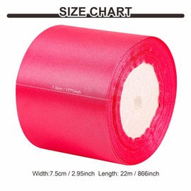 Satin White Ribbon for Weddings, Gift Wrapping & Crafting - 75mm Wide x 3" Thick