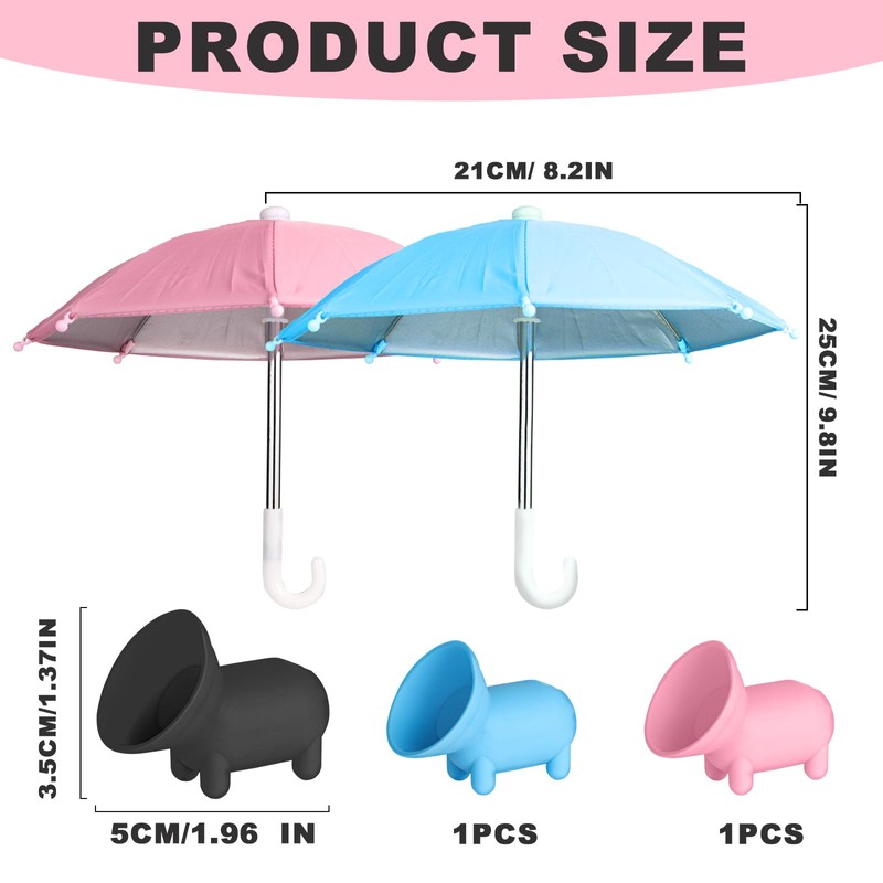 TOYMIS 2pcs Cell Phone Umbrella, Multifunctional Adjustable Cute Phone Shade