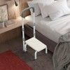 Step Stool with Handles for Elderly-Bed Stools with Adjustable Handrails