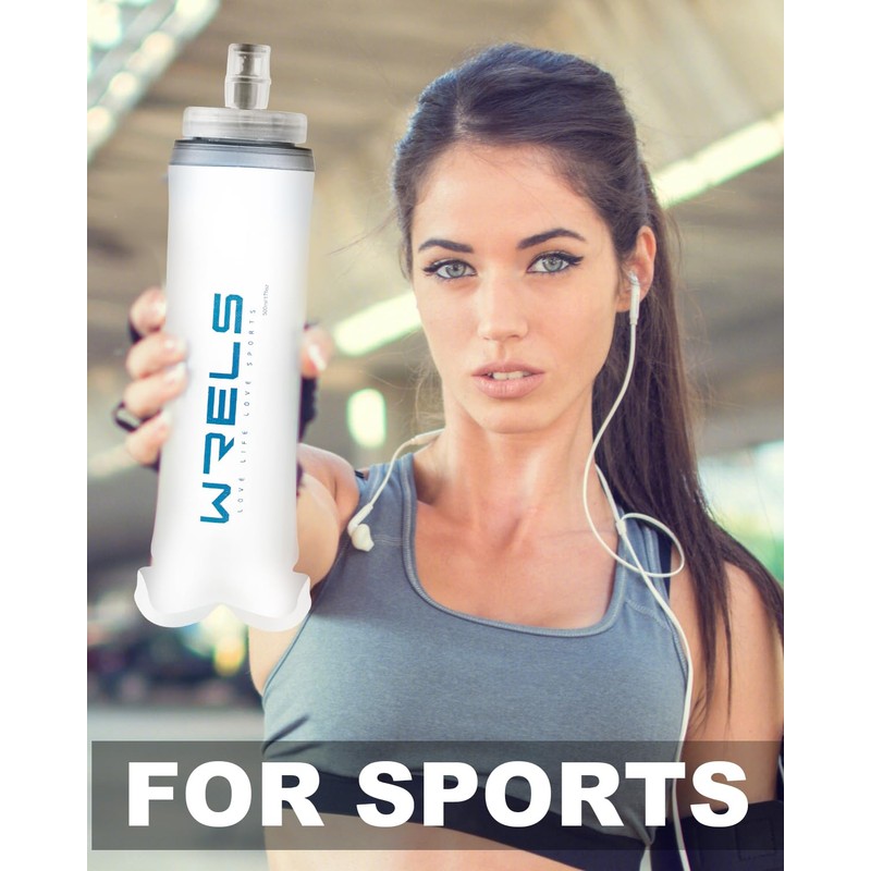 WRELS - Botella de agua plegable suave para exteriores, plegable,