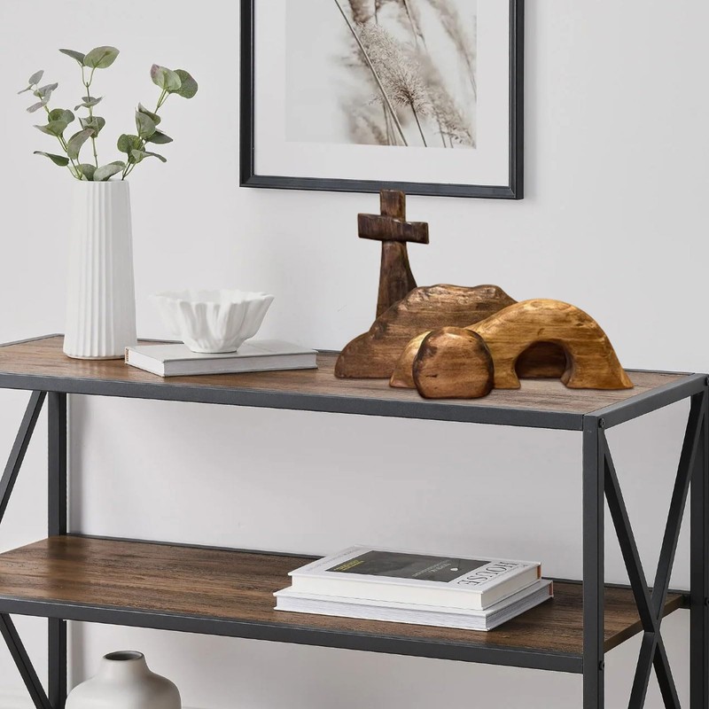 Easter Decorations Empty Tomb Easter Scene and Cross,Handcrafted Wooden Easter