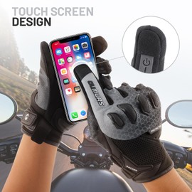 Oumurs Motorcycle Gloves for Men, Touchscreen Cycling Gloves for Outdoor Sports On-Road/Off-Road/Mountain Motorcycle Motorcross Motorbike Dirt Bike Bicycle Racing ATV UTV, Grey, L