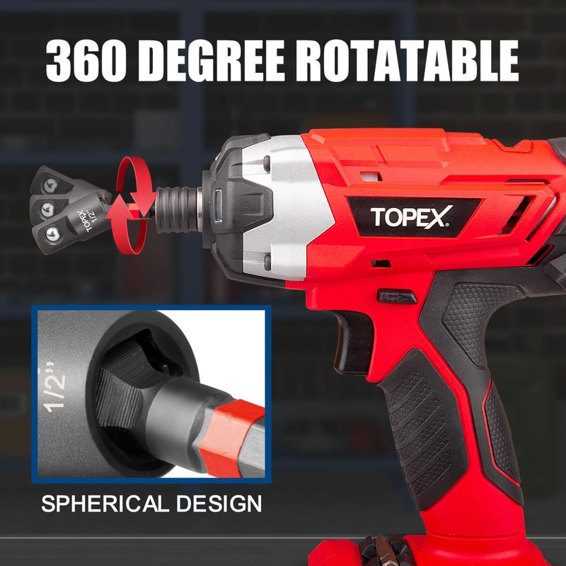 TOPEX 13Pcs Drill Socket Adapter Set, Heavy Duty Impact Grade
