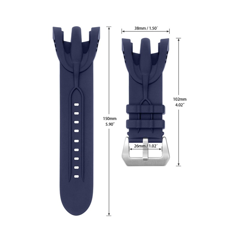 SANDEIN 38mm Watch Band Compatible with Invicta, Soft Silicone Rubber