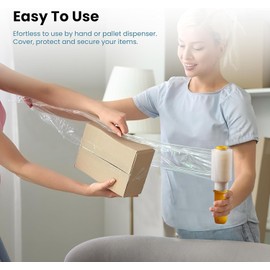UK SUPPLIES LIMITED 2 Rolls, Clear Mini Stretch Shrink Wrap 100mm x 150m (17mu) I Strong & Multi Use I Tear Resistant I Easy to Use Pallet Wrap I Water & Moisture Proof Cling Film Wrap Mini Core
