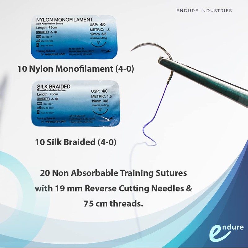 Endure Suture, I/V & Injection Training KIT, 50 Items, Durable