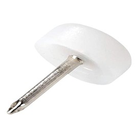 Adsamm® 100 x Plastic Gliders with Nail / White / Diameter 13 mm / Round / Furniture Gliders with Nail / Furniture and Floor Protection in Adsamm® Quality