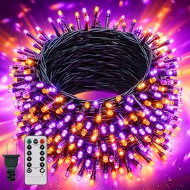 Luces LED Halloween para Exteriores de 30M 300 LED, Luz púrpura Naranja