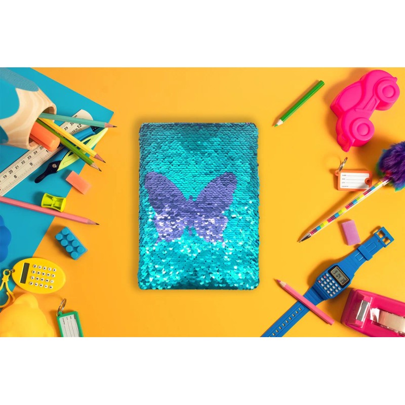 A5 Notebook Kids Journal Notebooks Sequins Diary Notebook Stationery for
