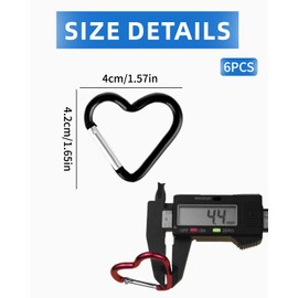 UYRVAPE 10pcs Carabiner Heart Carabiner Hook in Heart Shape Aluminium Carabiner Hook Small Key Ring Colourful Carabiner Keyring for Camping Fishing Mountains Climbing Hiking Travel