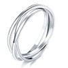 BORUO 925 Sterling Silver Ring, Fidget Ring Anxiety Ring, Triple