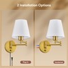VONLUCE Swing Arm Wall Lamp, Plug in & Hardwired Wall