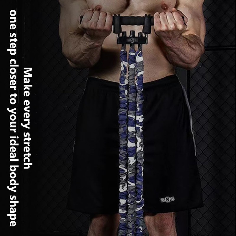 Adjustable Chest Expander with Resistance Tubes, Portable Muscle Strength Trainer