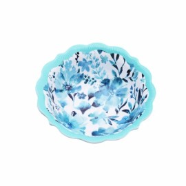 The Pioneer Woman Pioneer Woman Melamine Dip Bowl Floral 5.35in Blue Teal Coral Yellow 11oz U Pick - Teal