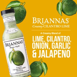 BRIANNAS - Home Style Creamy Cilantro Lime Dressing – Fine Salad Dressing made with Premium Ingredients - Gluten Free, Kosher, & Low Sugar - 12 oz. Bottles - 6 Pack
