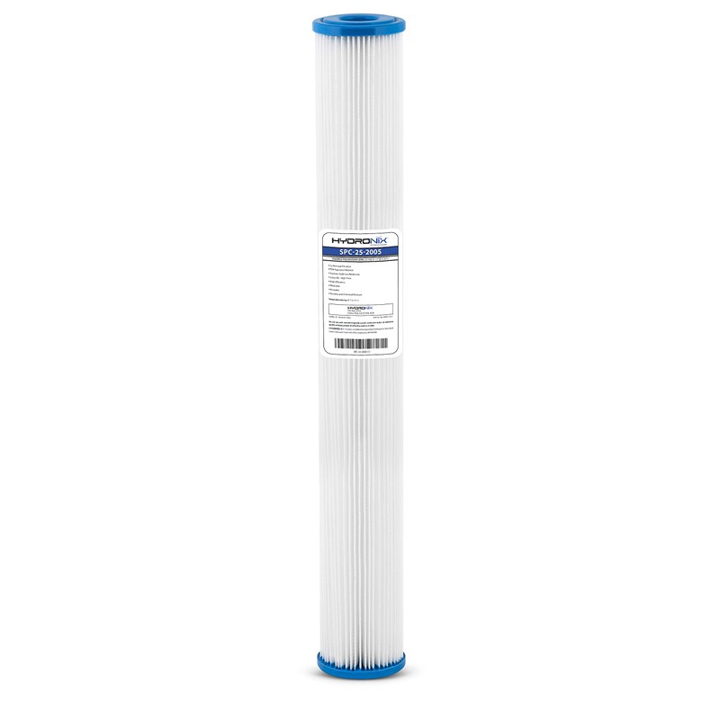 Hydronix SPC-25-2005 Universal Whole House Sediment Pleated Water Filter, Washable