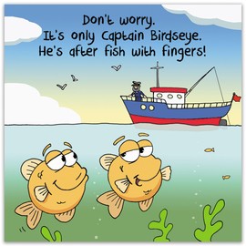 Twizler Funny Card with Fish Fingers - Blank Card - Funny Birthday Card for Men or Women - Happy Birthday Card for Her Him - Dad Husband Birthday Card Mum Wife - Funny Anniversary Card