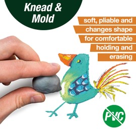 Faber-Castell Erasers - Drawing Art kneaded Erasers, Large Size Grey - 4 Pack