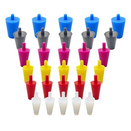 WerkaSi 60 Pack Silicone Rubber Stoppers 6 Sizes Lab Solid Tapered Drainage Assorted Bottle Plugs for Round Hole Water Table Plastic Pool Ceramic Planters