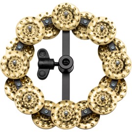 Meinl Percussion Headliner Hihat Tambourine - Tambourine Add-On for Drum Cymbals - 5-inch Diameter - Mylar / Brass, Black / Gold (HTHH2B-BK)