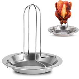 1 x Chicken Roaster, Chicken Stand, Hanging Holder Oven, Non-Stick Chicken Turkey Roasting Dish Barbecue Baking Cooking Pots, Chicken Holder Made of Stainless Steel for Camping Outdoor for Cooking