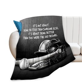 Baseball Blanket Baseball Gifts for Boys Men Baseball Throw Blanket for Kids Adults Soft Warm Cozy Fleece Blanket for Couch Sofa ​Bed 40"x50"