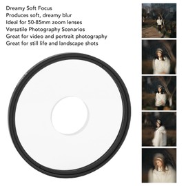 Generic 72mm Center Exposure Lens Filter, Blurred Edge Effect for Photography, with Ultra Hard Coating and Waterproof Surface, for Video Recording Portrait Landscape Photography