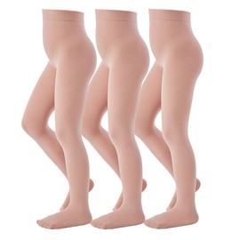 MANZI Ballet Tights 3 Pairs Children's Tights for Girls 40 Denier Size 104-165, 3 pair natural nude