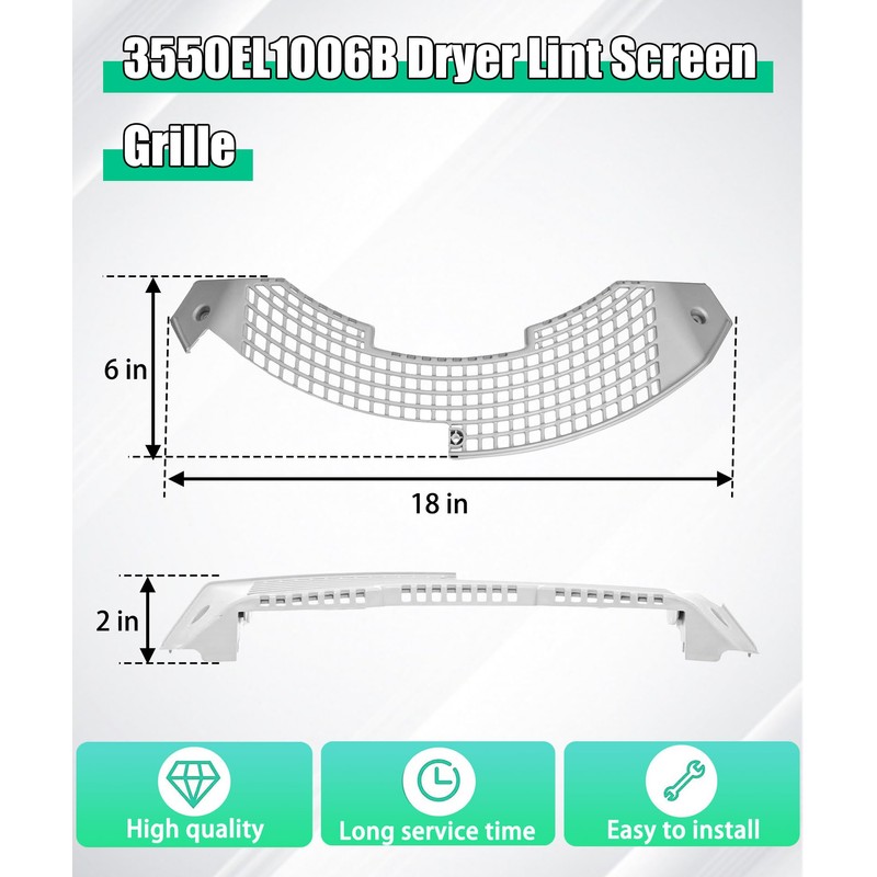 3550EL1006B Dryer Lint Filter Guide And Grille Replacement Kit
