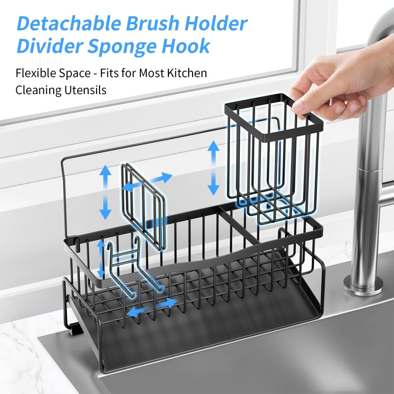 Adurei Kitchen Sink Caddy Sponge Holder for Kitchen Sink SUS304