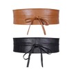 SOU & RIRE Women's Sash Belt (2 Color Set/PU Leather),