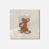 Unbranded Dirty Rat Animal 4'' X 4'' Square Wooden Coaster