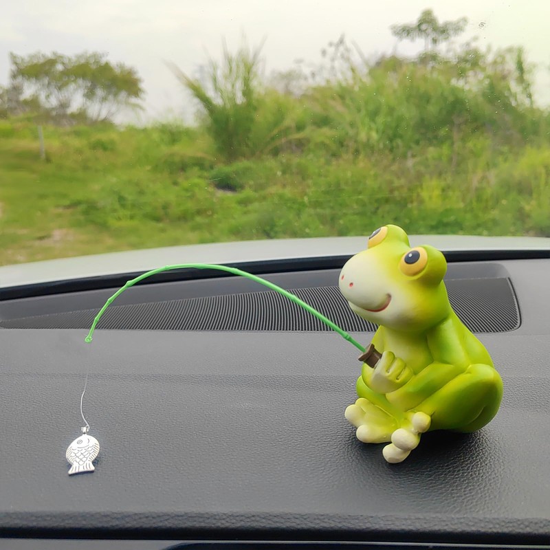 Starupway Funny Fishing Ornament Dashboard Decorations, Cute Car Accessories Interior