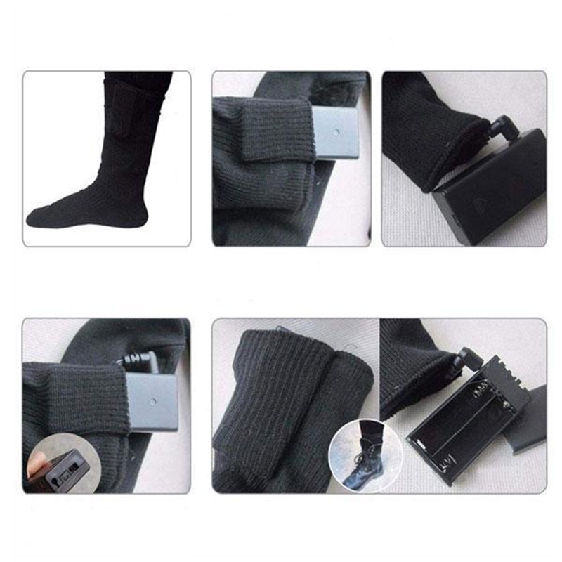 Electric Warming Socks Comfortable Cotton Stretchable 21 to 30cm Thermal