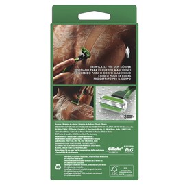 Gillette Gillette Body Rasierer Herren, Körperrasierer + 1 Rasierklinge mit 3-fach Klinge, Nassrasierer Herren, Grün