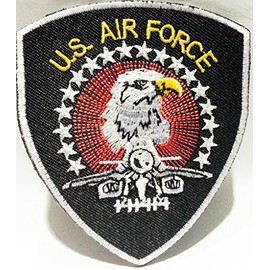 B2SEE Military Patch for Jackets, Jeans, Clothing, Iron-On Patches, Fabric Patch, Clothes Patch, Iron-On US Air Force, 8 x 9 cm
