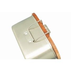 Kronenberg24 Stainless Steel Lunch Box with Bamboo Lid, Dishwasher Safe, Lunch Box 1100 ml, 185 x 110 x 54 mm