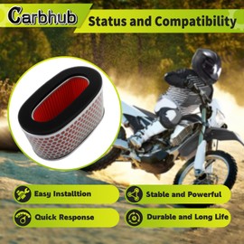 Carbhub Air Filter for Honda VT750C Shadow ACE1998-2000, VT750CD/CD2 Shadow ACE Deluxe 1998-2003, VT750DC Shadow Spirit (Dual Carb) 2001-2007