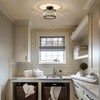 Pevfah Crystal Black Ceiling Light, Modern Semi Flush Mount Ceiling